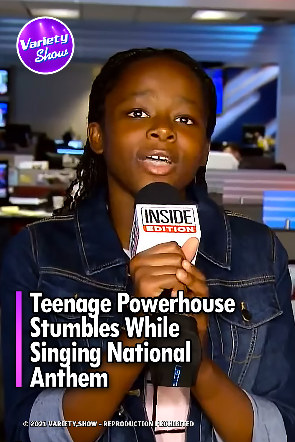 Teenage Powerhouse Stumbles While Singing National Anthem