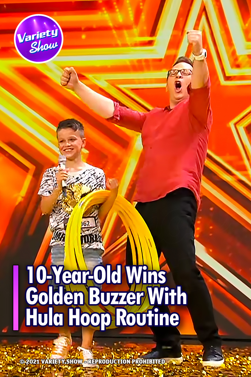 10-Year-Old Wins Golden Buzzer With Hula Hoop Routine