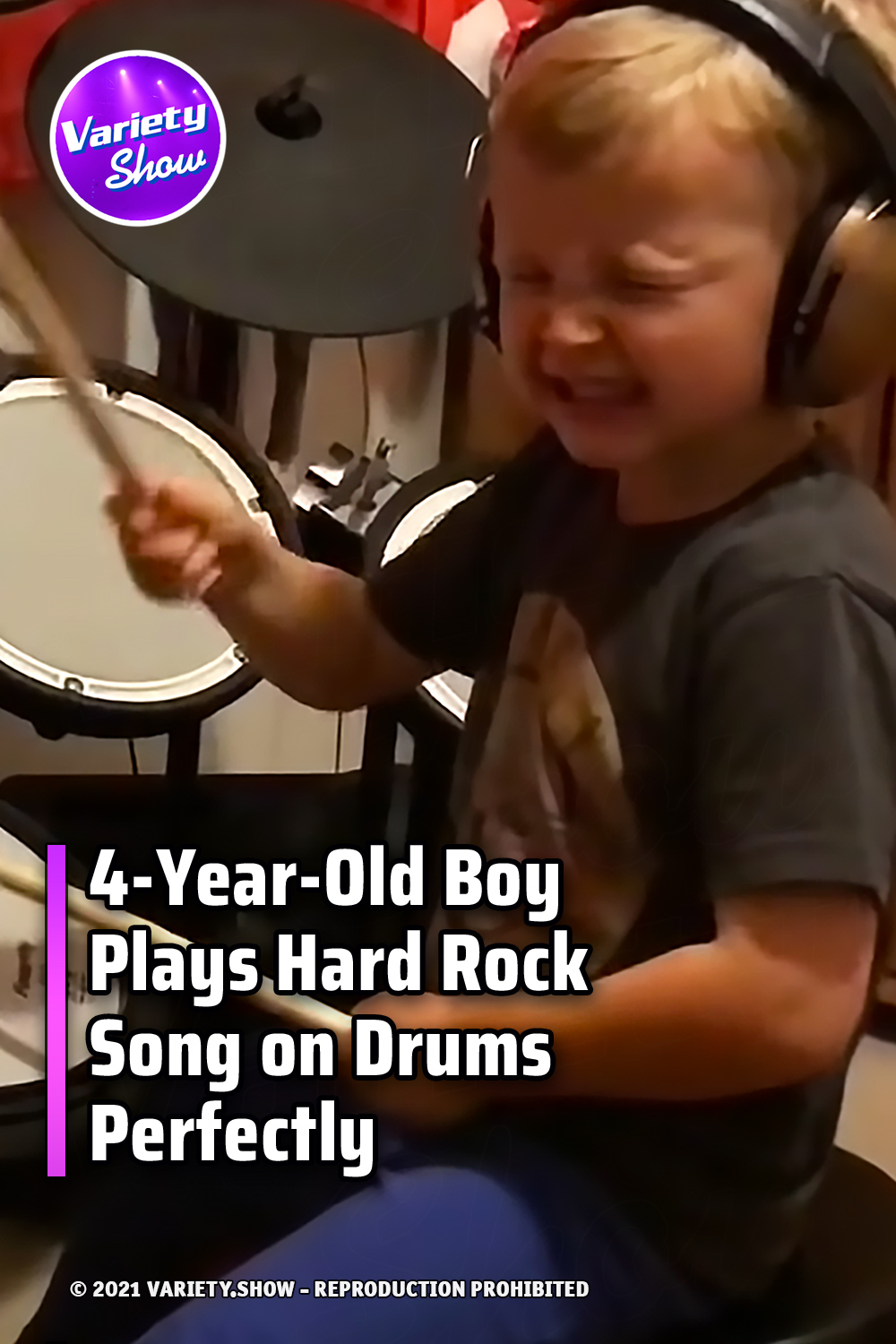 4-Year-Old Boy Plays Hard Rock Song on Drums Perfectly