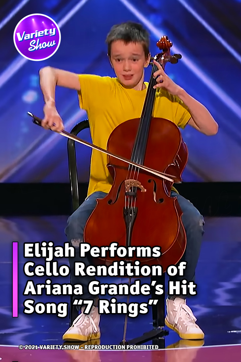 Elijah Performs Cello Rendition of Ariana Grande’s Hit Song “7 Rings”