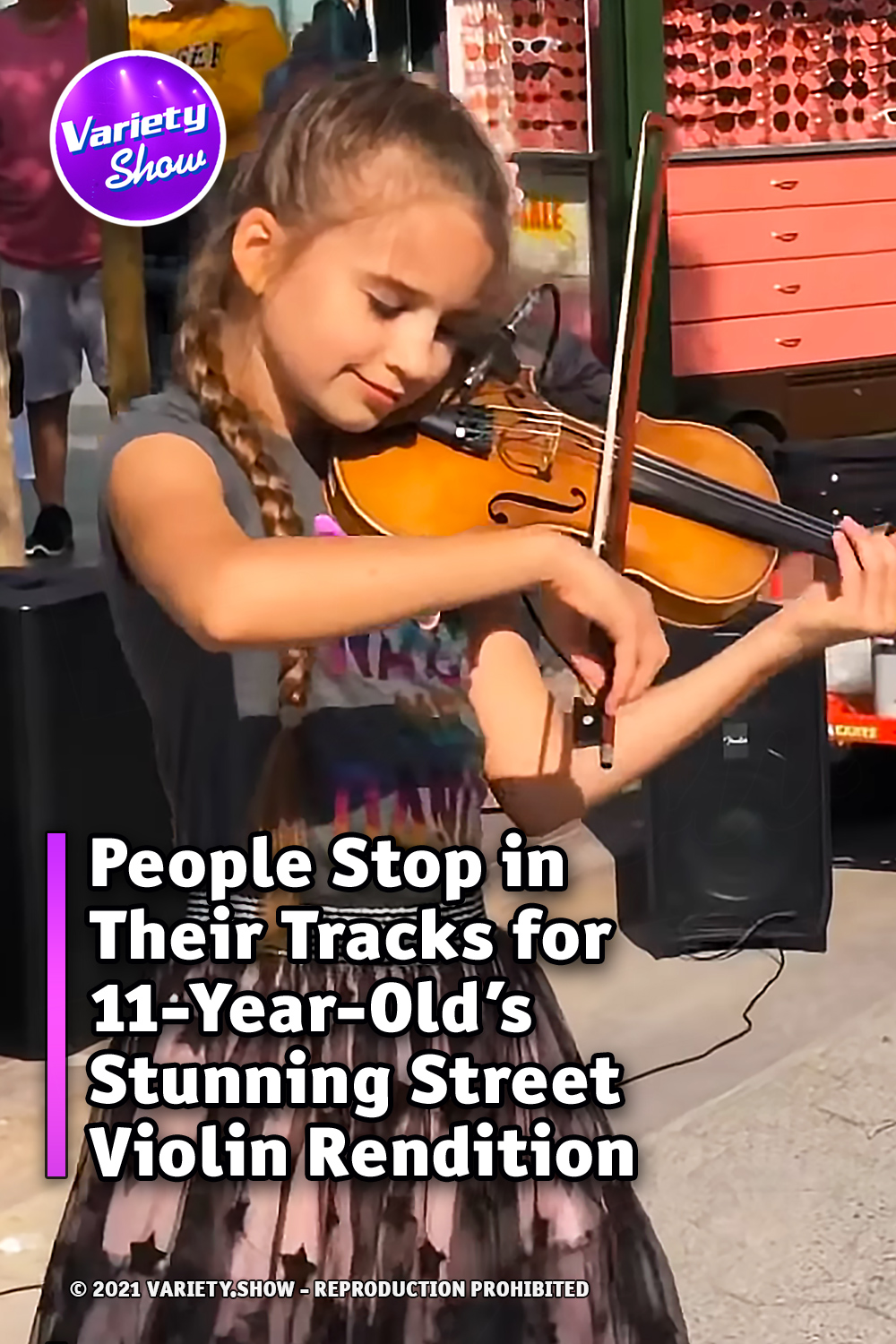 People Stop in Their Tracks for 11-Year-Old’s Stunning Street Violin Rendition