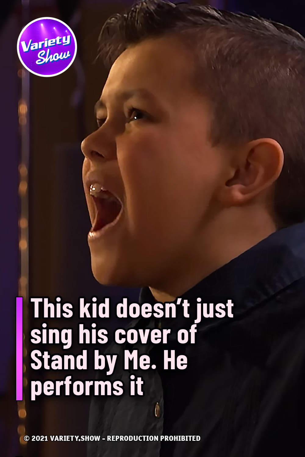 This kid doesn’t just sing his cover of Stand by Me. He performs it
