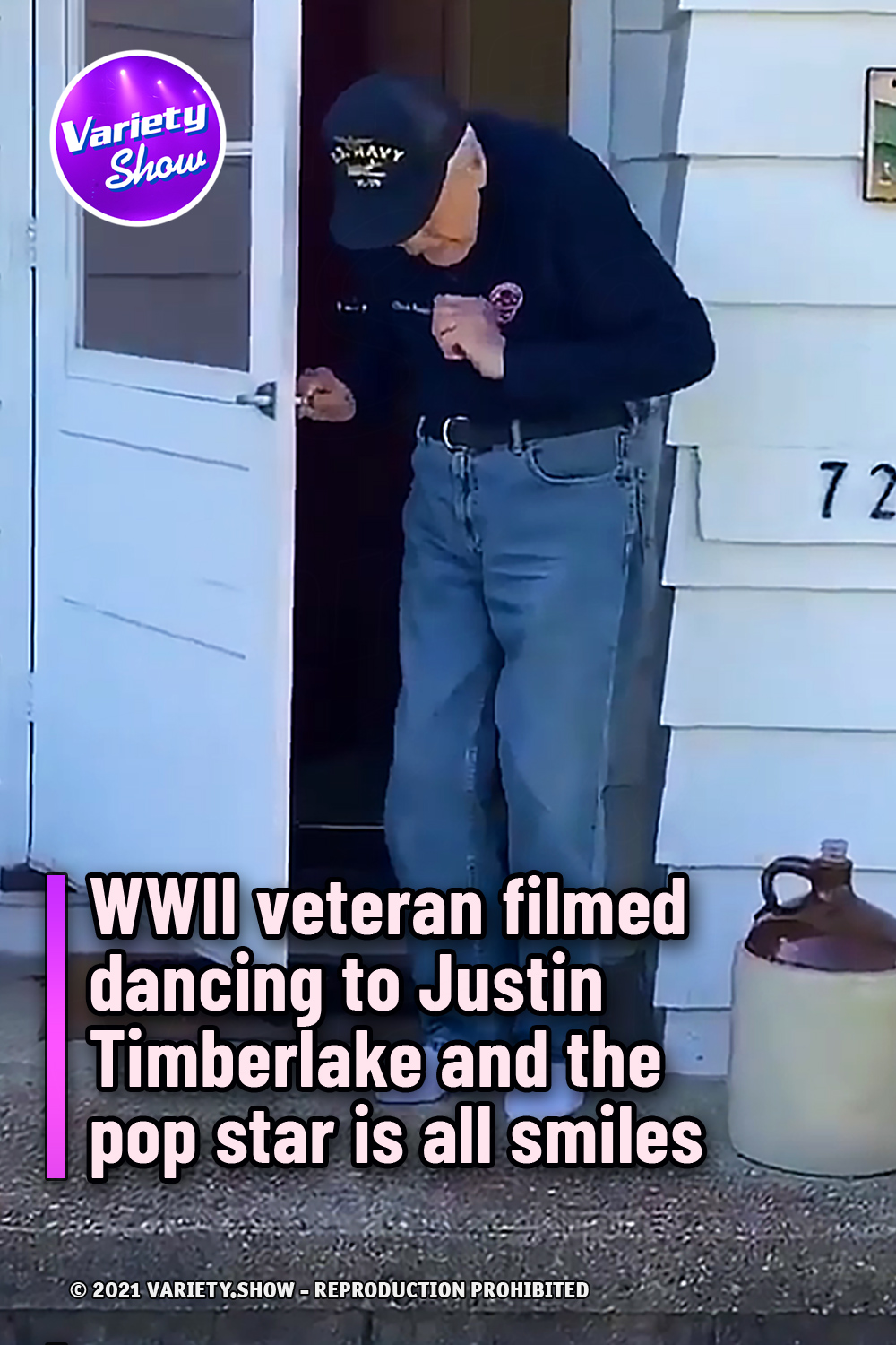 WWII veteran filmed dancing to Justin Timberlake and the pop star is all smiles