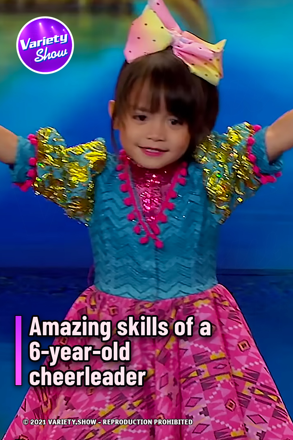 Amazing skills of a 6-year-old cheerleader