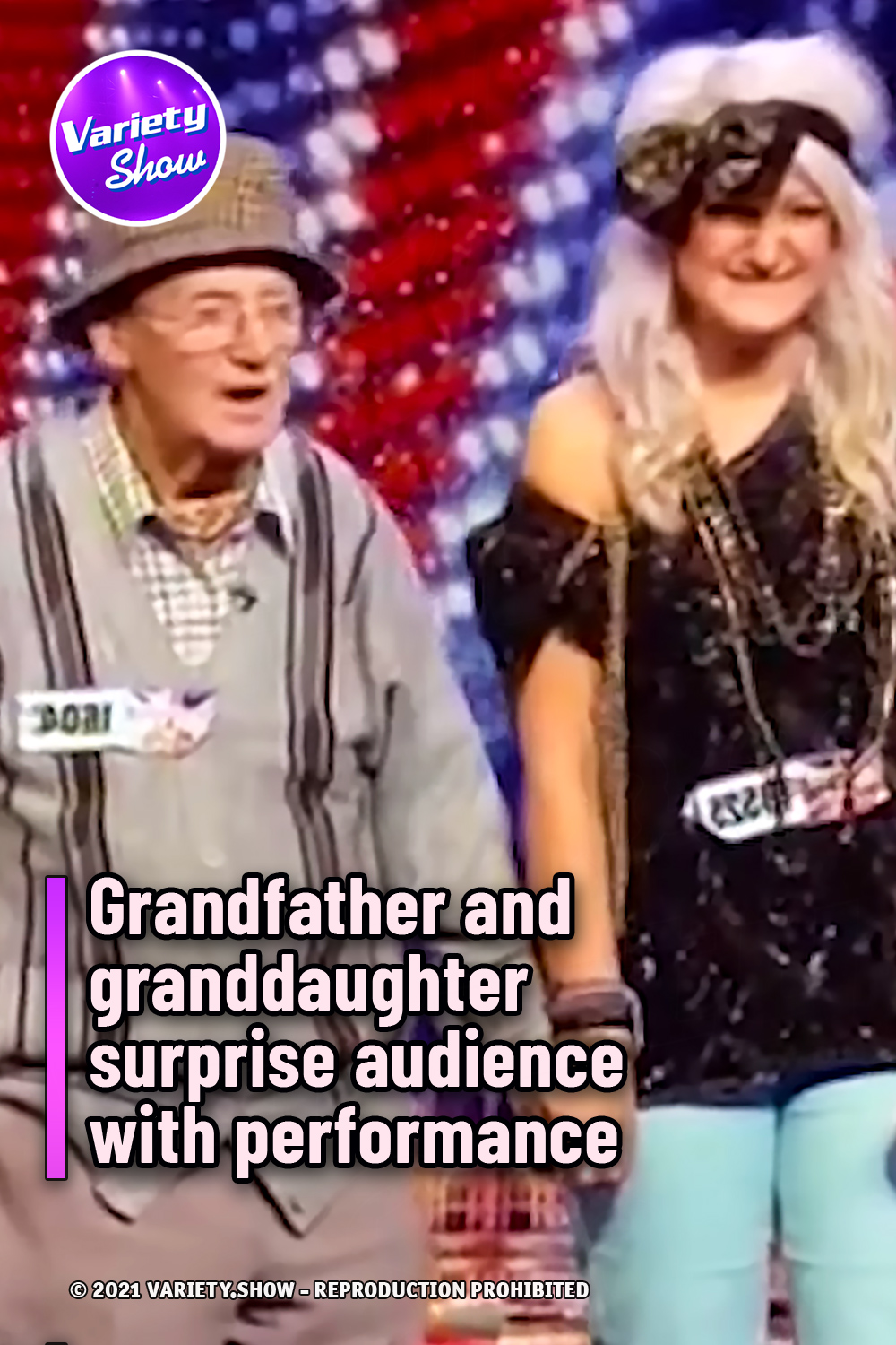 Grandfather and granddaughter surprise audience with performance