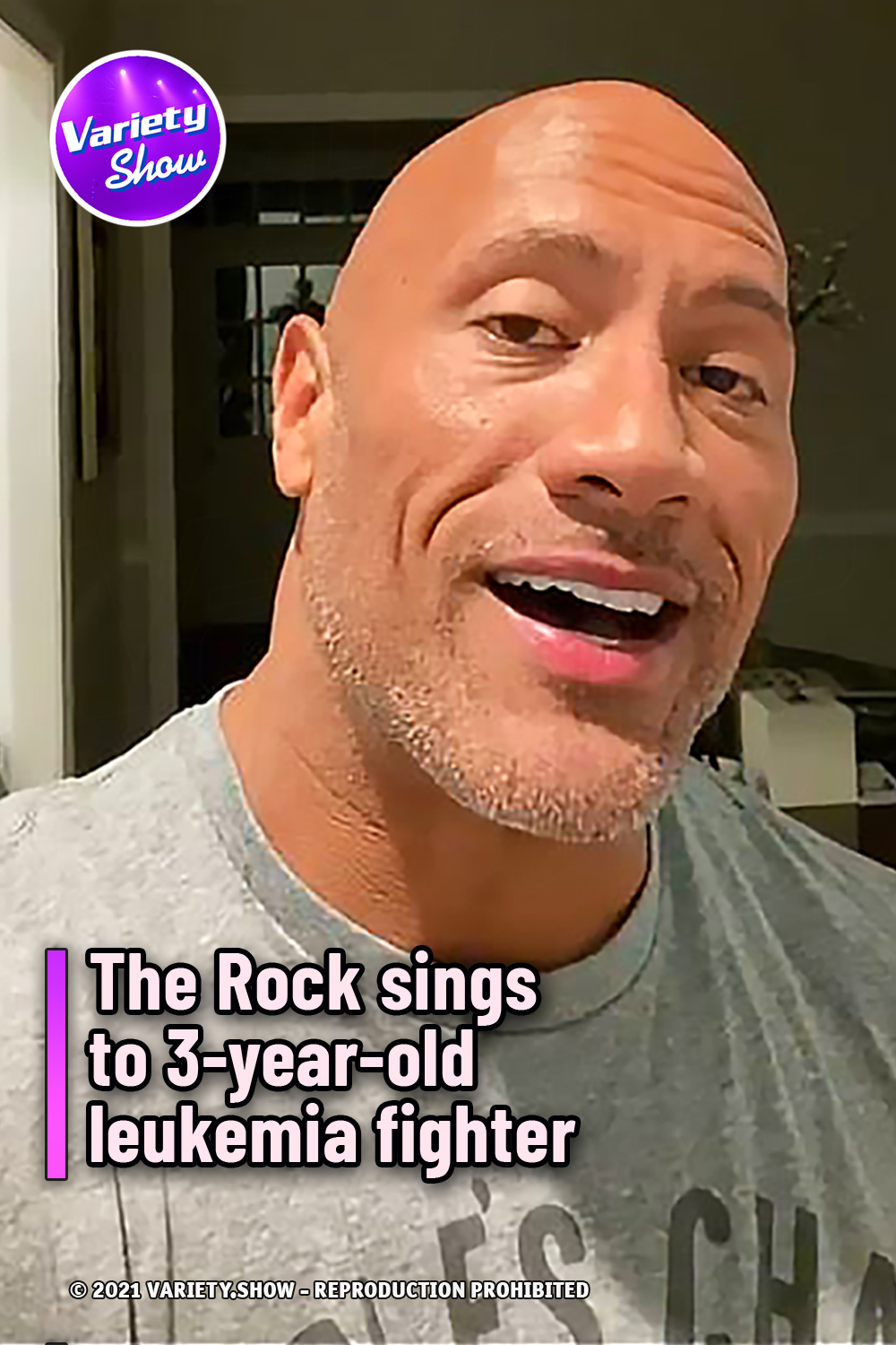 The Rock sings to 3-year-old leukemia fighter