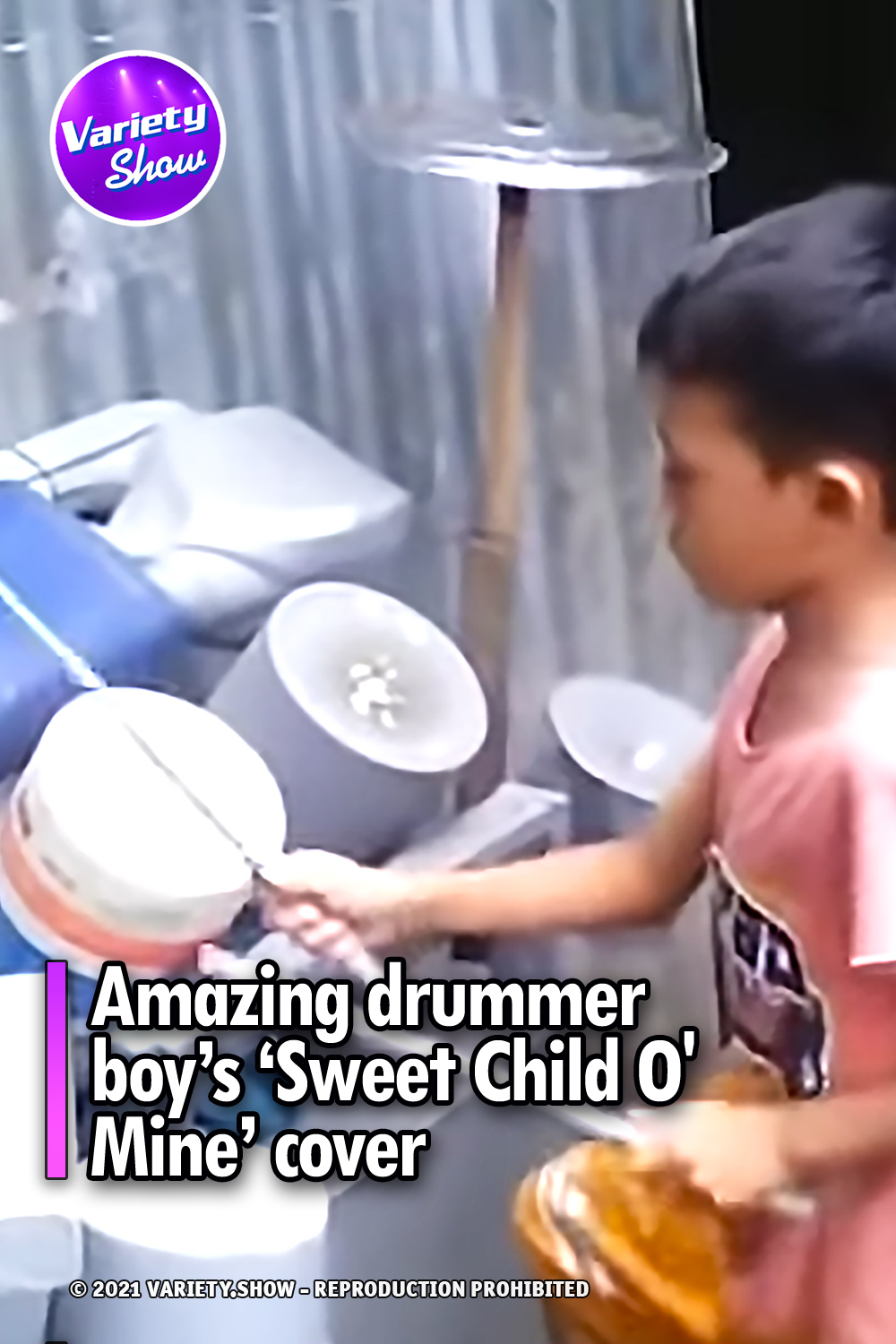 Amazing drummer boy’s ‘Sweet Child O\' Mine’ cover