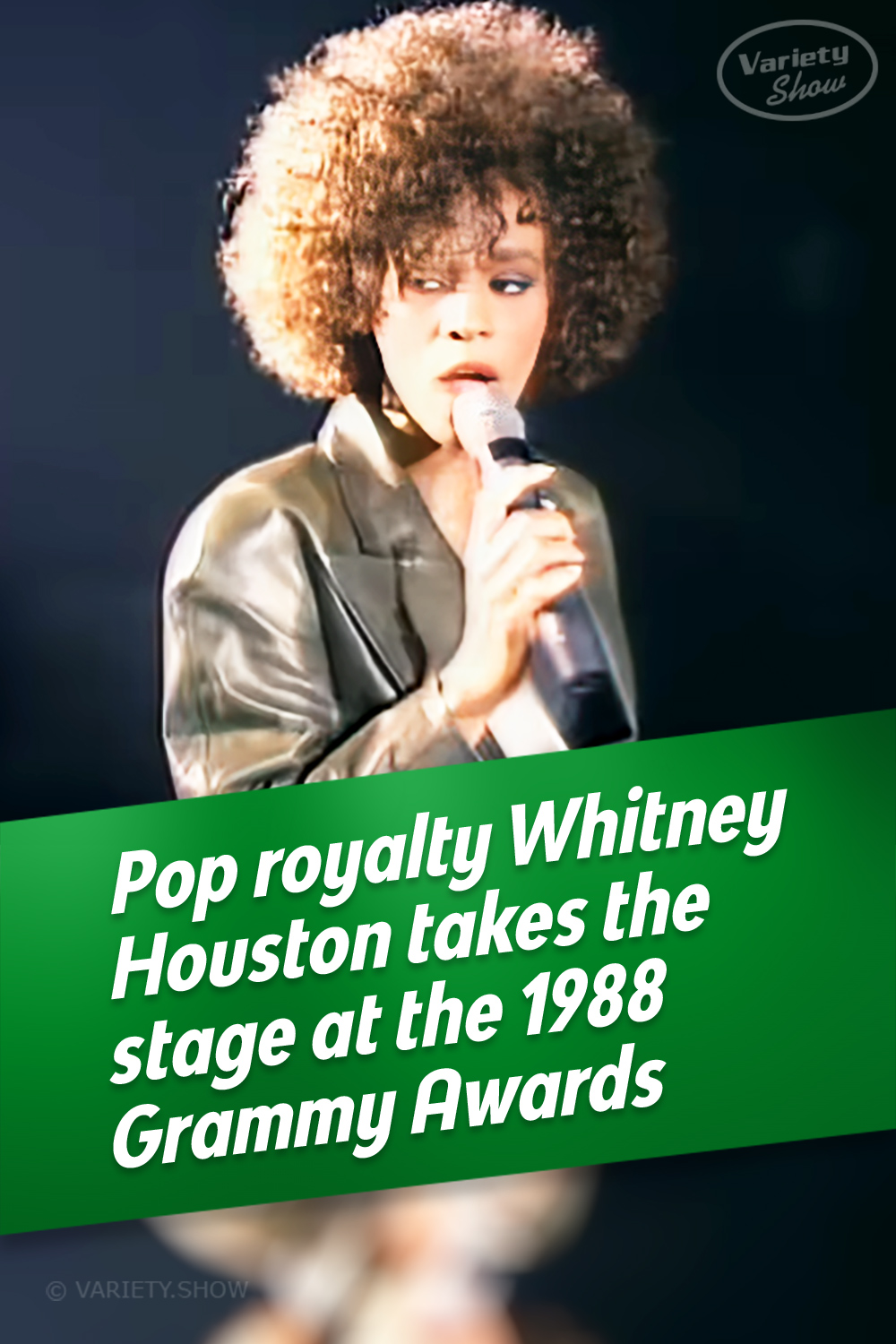 Pop royalty Whitney Houston takes the stage at the 1988 Grammy Awards